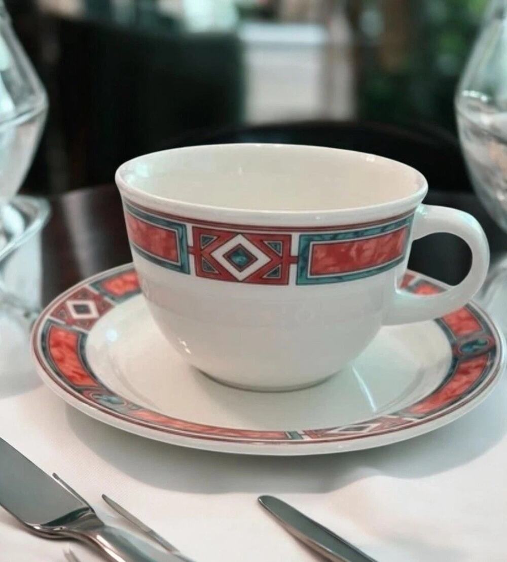 VTG Villeroy & Boch Cup Saucer Porcelain 1990 Reminiscent Of Rialto Hotel Italy